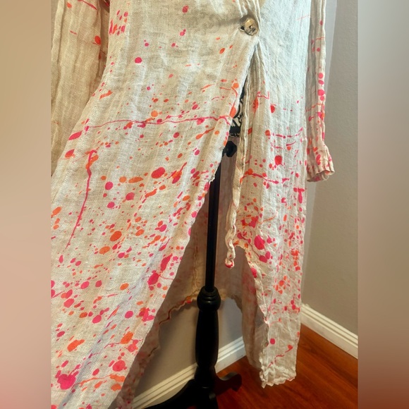 BANANA BLUE Bright Flax Mesh Splash Duster Coat - Picture 6 of 10